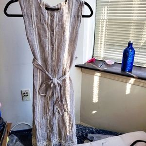 NWT Zara Grey Striped Dress Small